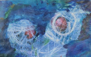 Floating Floats, Peggy Townend, Mixed media on canvas, 2012